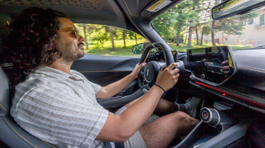 Auto Express senior staff writer Jordan Katsianis driving the Pininfarina Battista