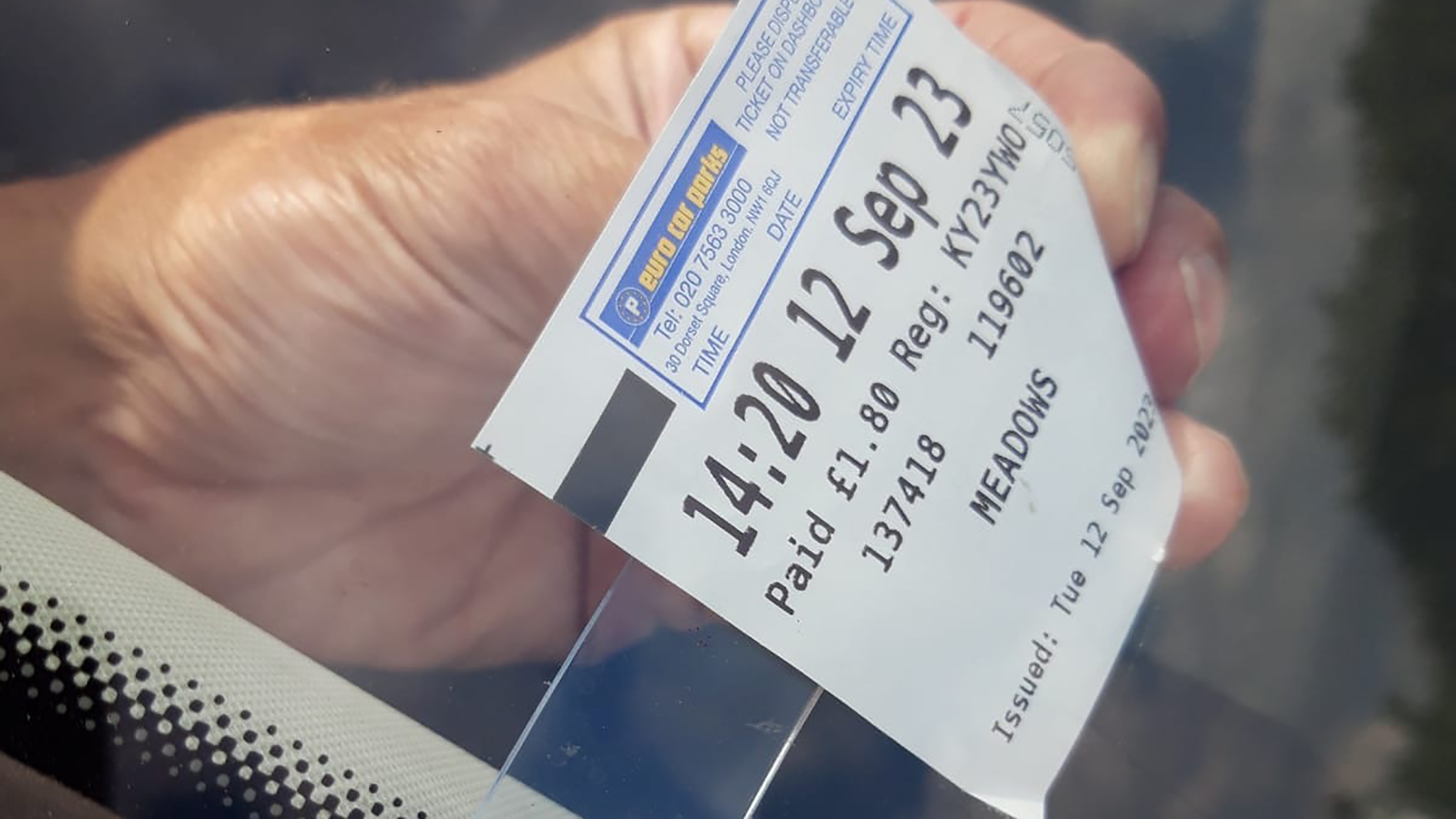 Skoda Karoq parking ticket holder