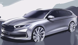 Skoda Superb estate sketches