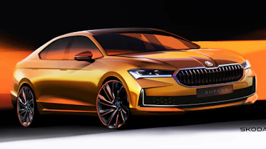 Skoda Superb hatchback sketches - front