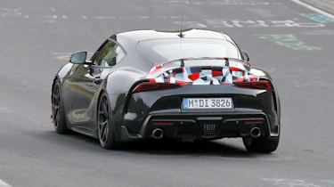 Toyota Supra GRMN (camouflaged) – rear cornering