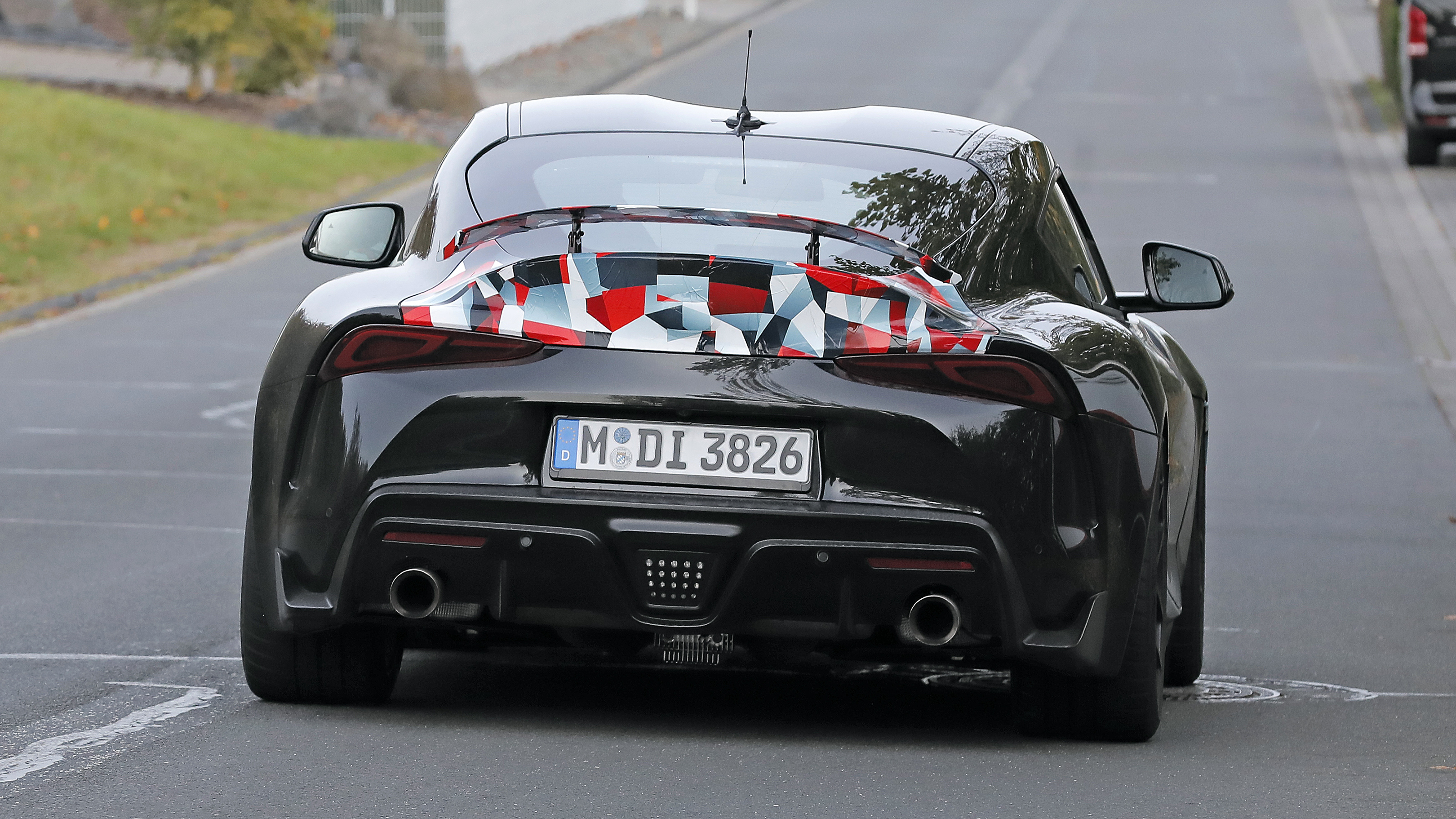 Toyota Supra GRMN (camouflaged) – rear action