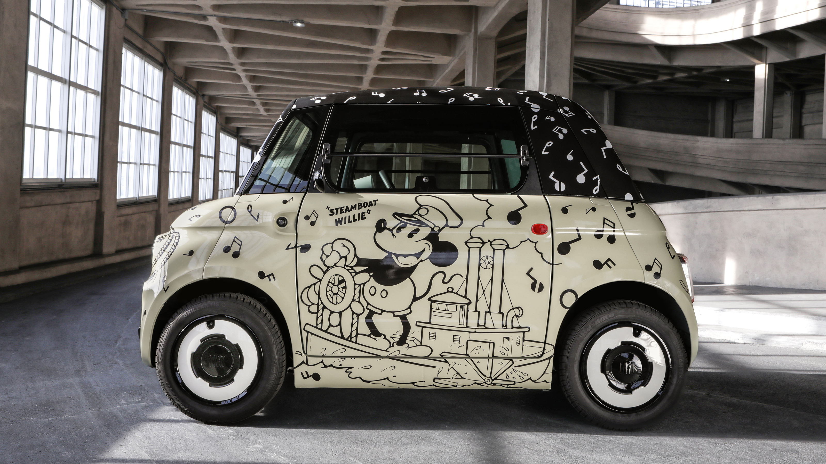 Fiat Topolino Disney special in 'Historic' livery - side static