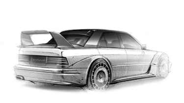 Mercedes 190E 2.5-16 Evo II design sketch - rear