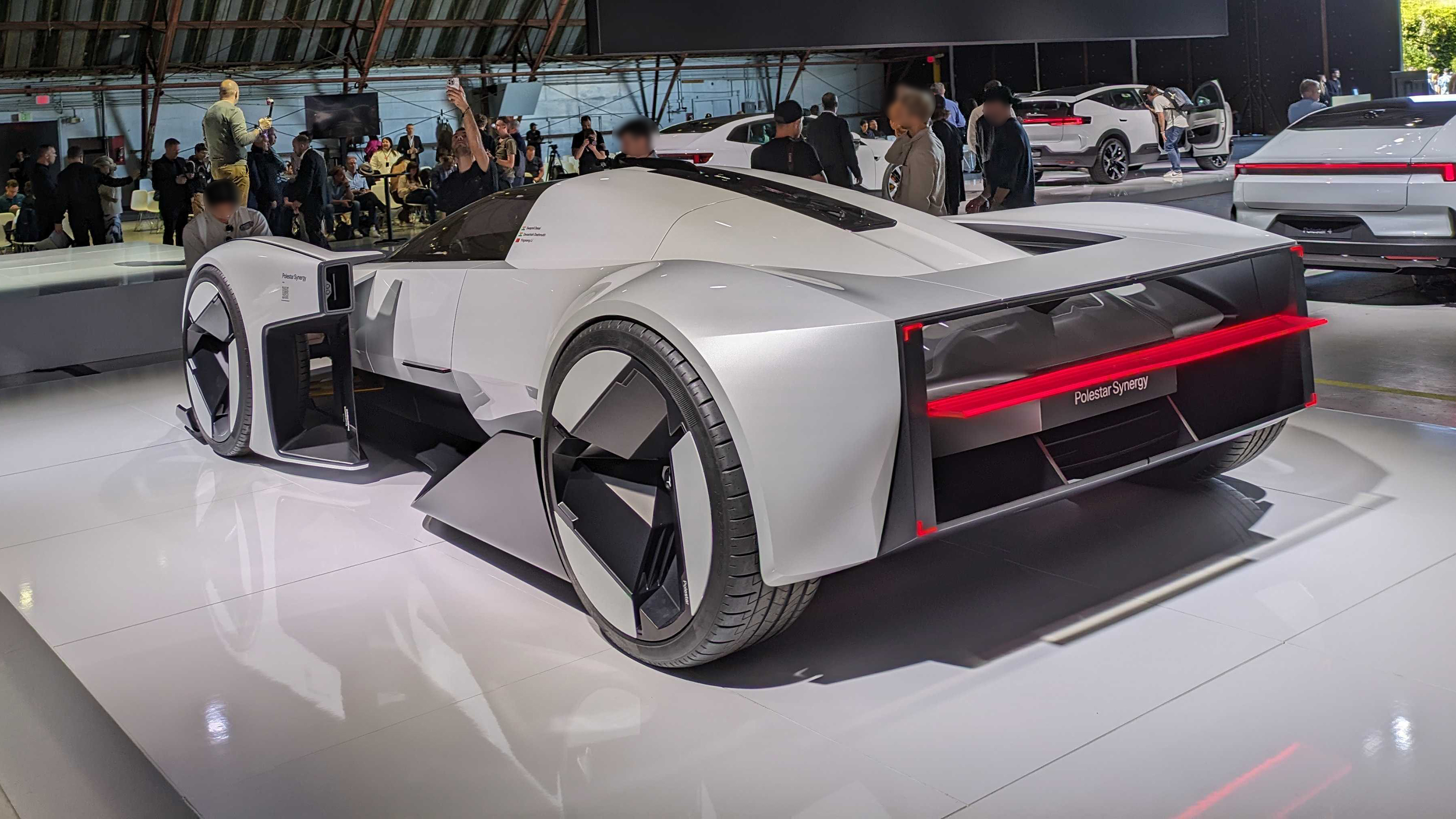 Polestar supercar - rear 3/4 static on showstand