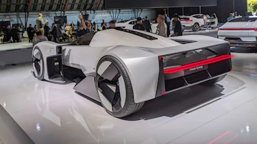 Polestar supercar - rear 3/4 static on showstand