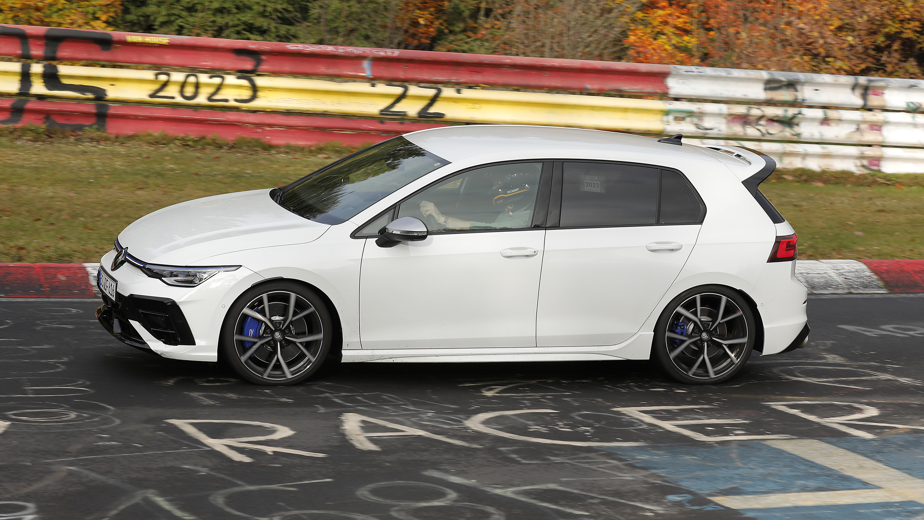 Volkswagen Golf R hatchback Mk8.5 test car - side action