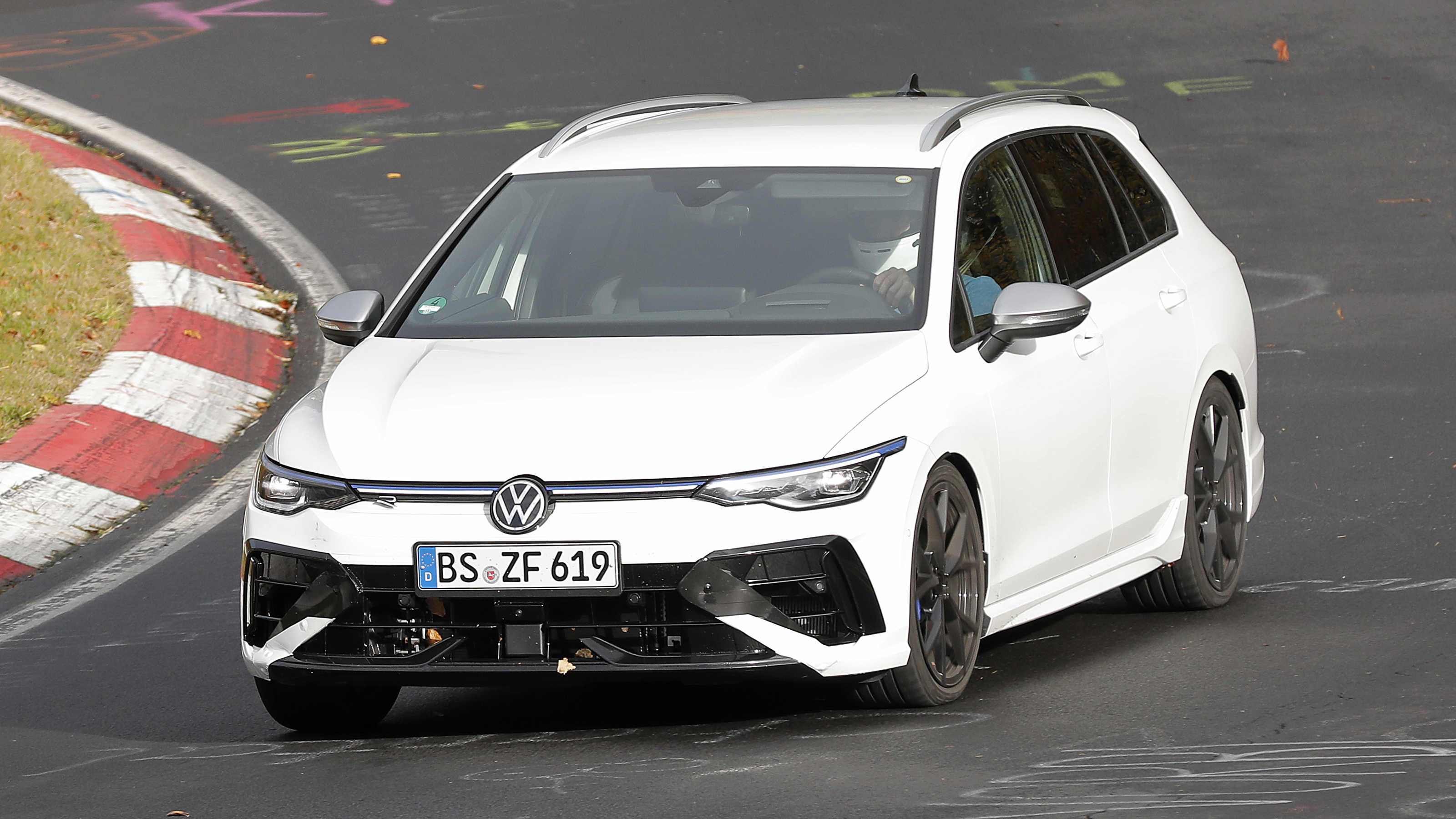 Volkswagen Golf R estate Mk8.5 test car - front cornering