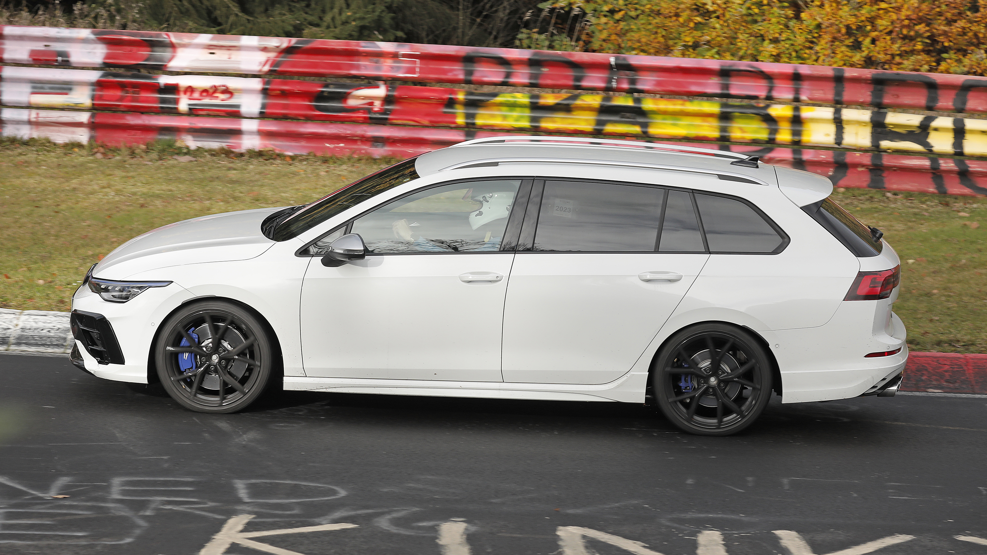 Volkswagen Golf R estate Mk8.5 test car - side action
