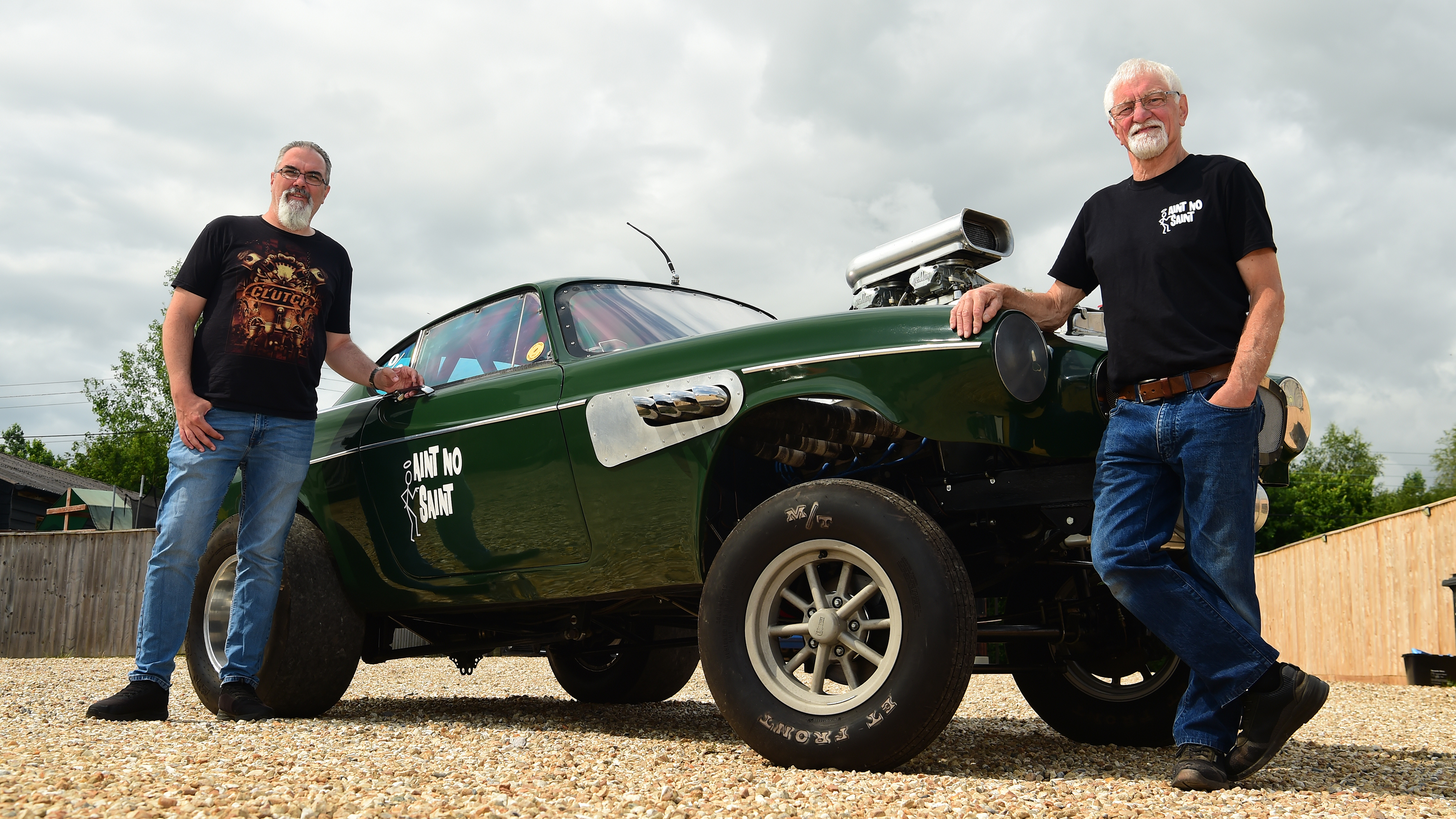 Auto Express senior test editor Dean Gibson and Lee Johnstone standing with 'Aint' no Saint'