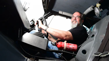 Auto Express senior test editor sitting in 'Ain't no Saint'