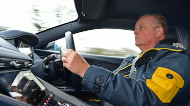 Auto Express editor-in-chief driving the Aston Martin DB12