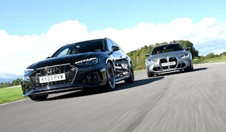 Audi RS 4 Avant vs BMW M3 Touring - front tracking
