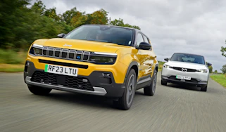 Jeep Avenger and Mazda MX-30 - front tracking
