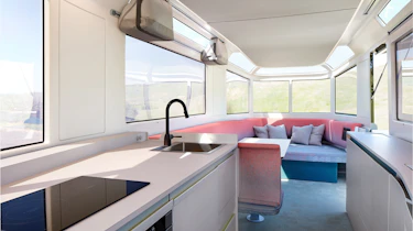 Lightship L1 caravan - interior kitchen