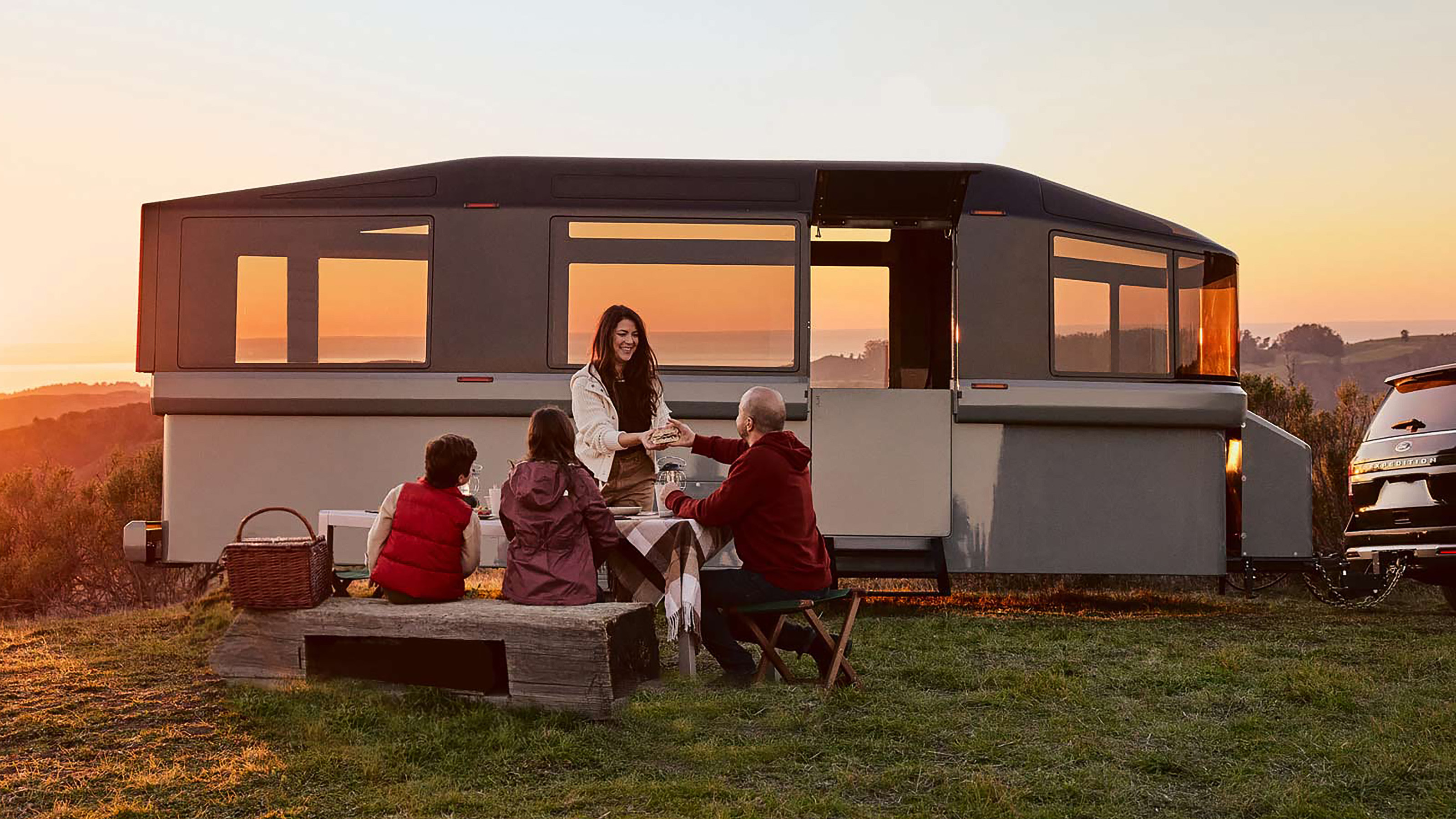 Lightship L1 caravan - exterior living space 