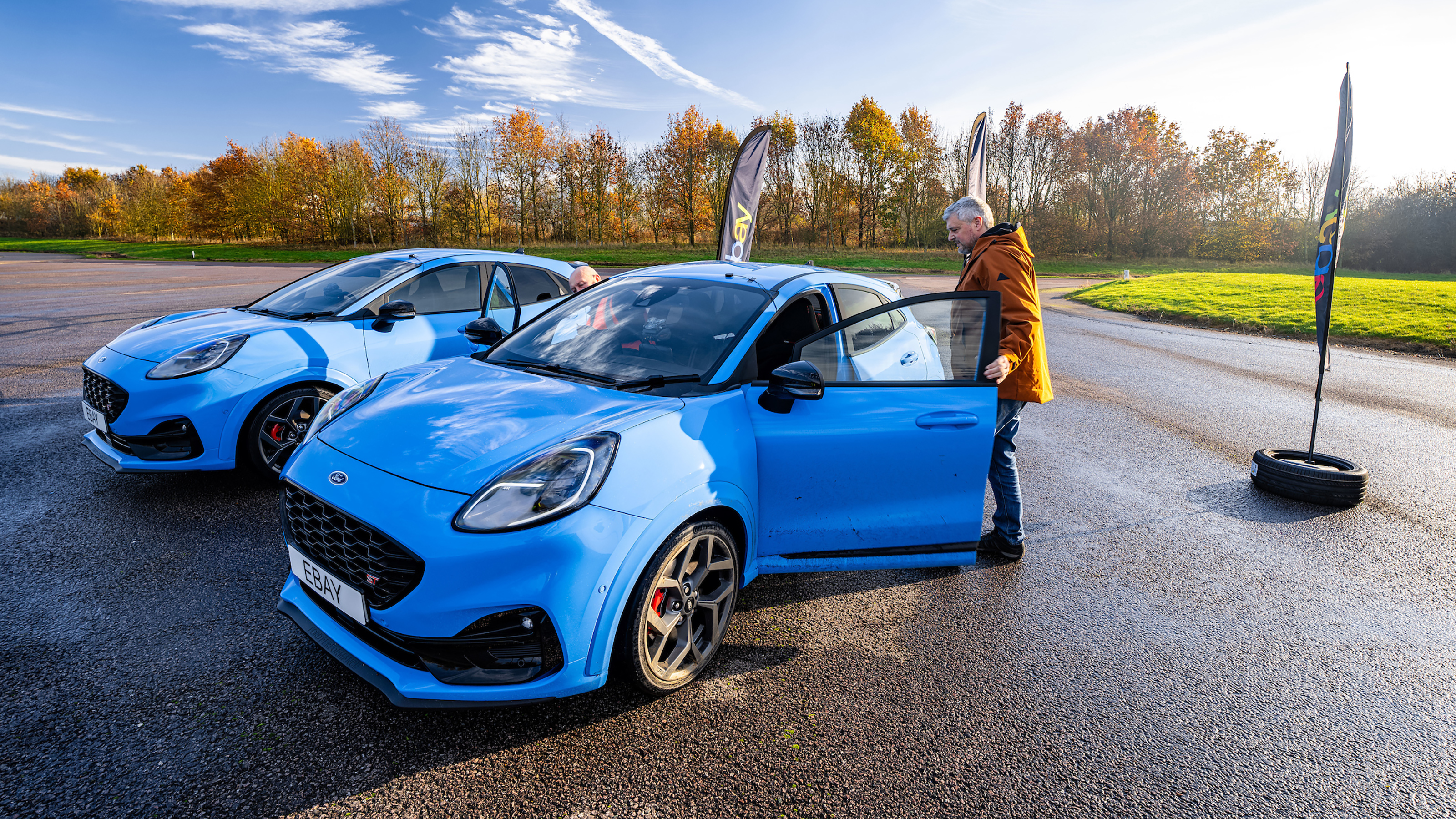 Auto Express current affairs and features editor Chris Rosamond stepping into a Ford Puma