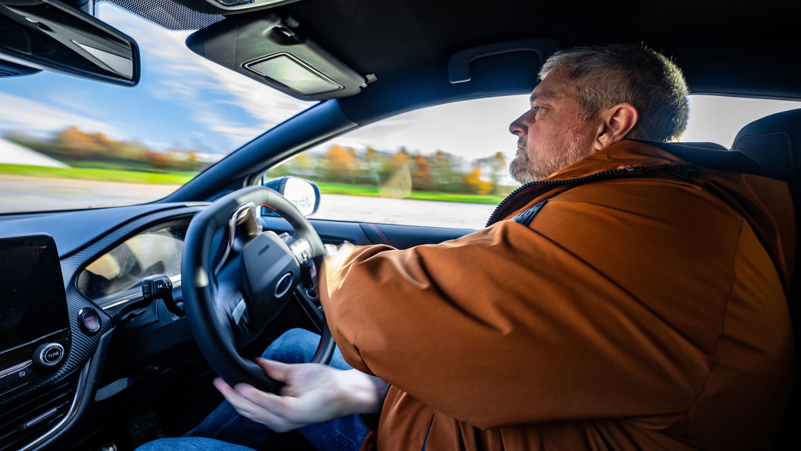 Auto Express current affairs and features editor Chris Rosamond driving a Ford Puma