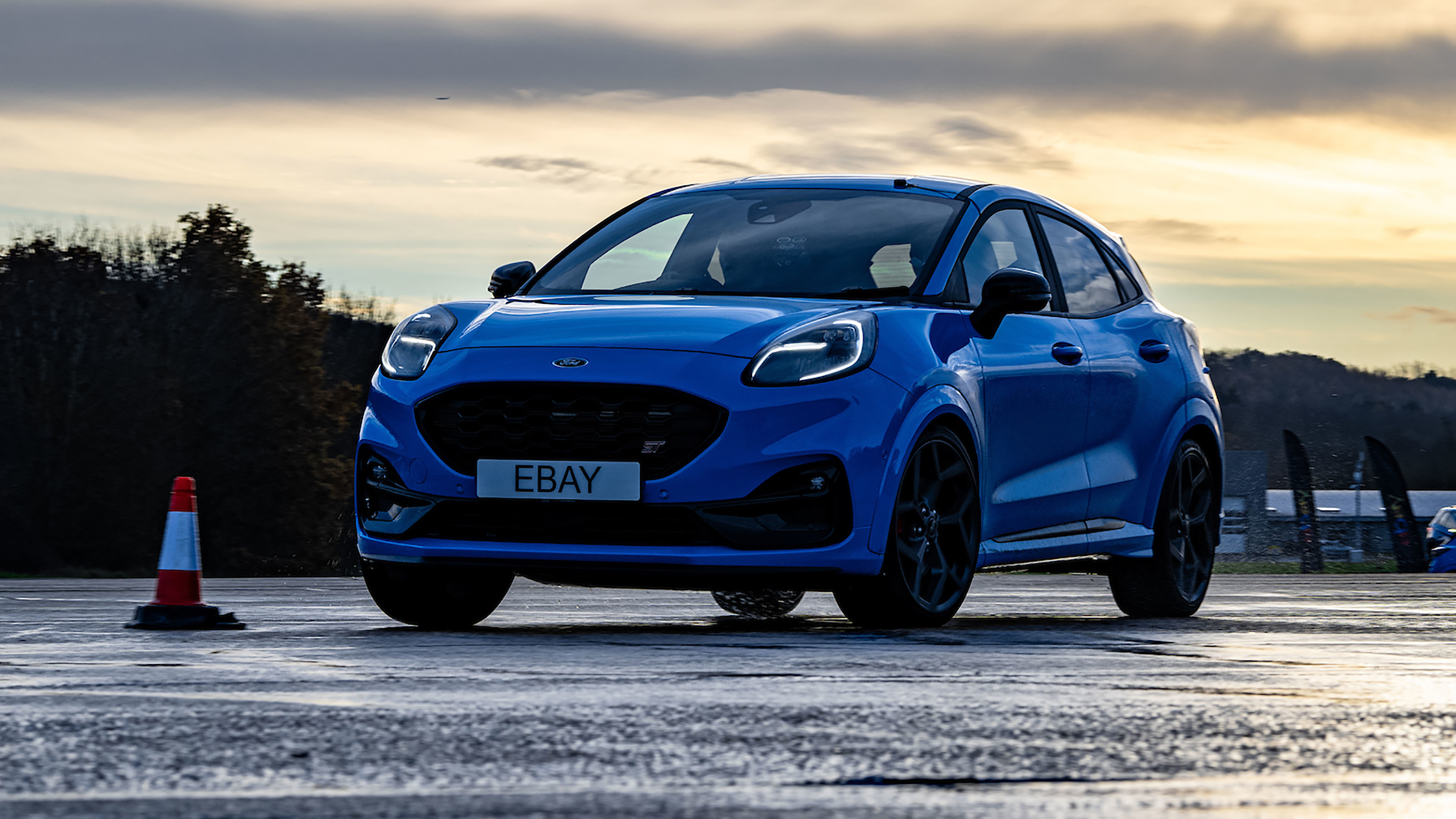 Ford Puma being used for tyre testing in dry