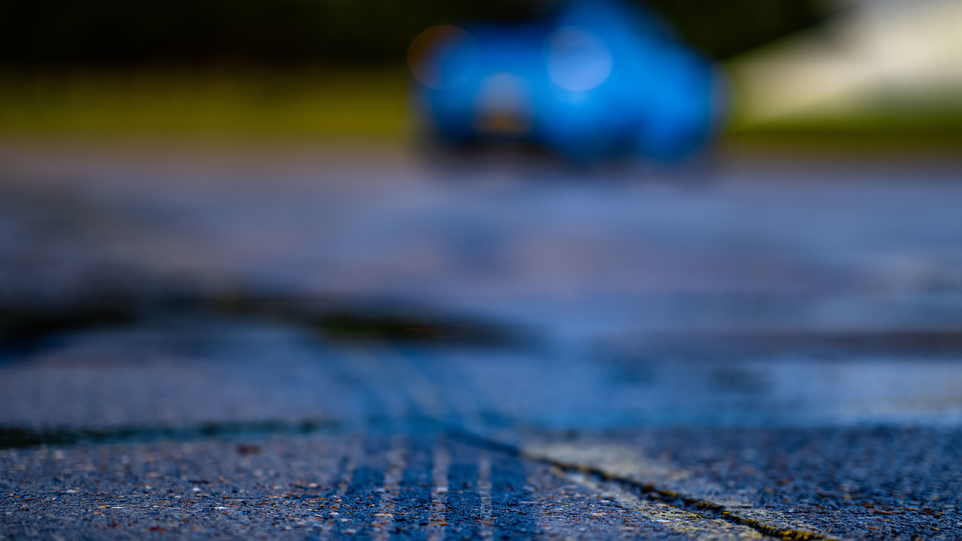 Tyre skid marks with Ford Puma in background