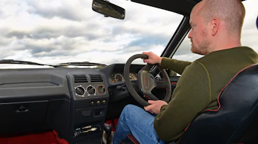 Alex Ingram driving the Peugeot 205 GTI