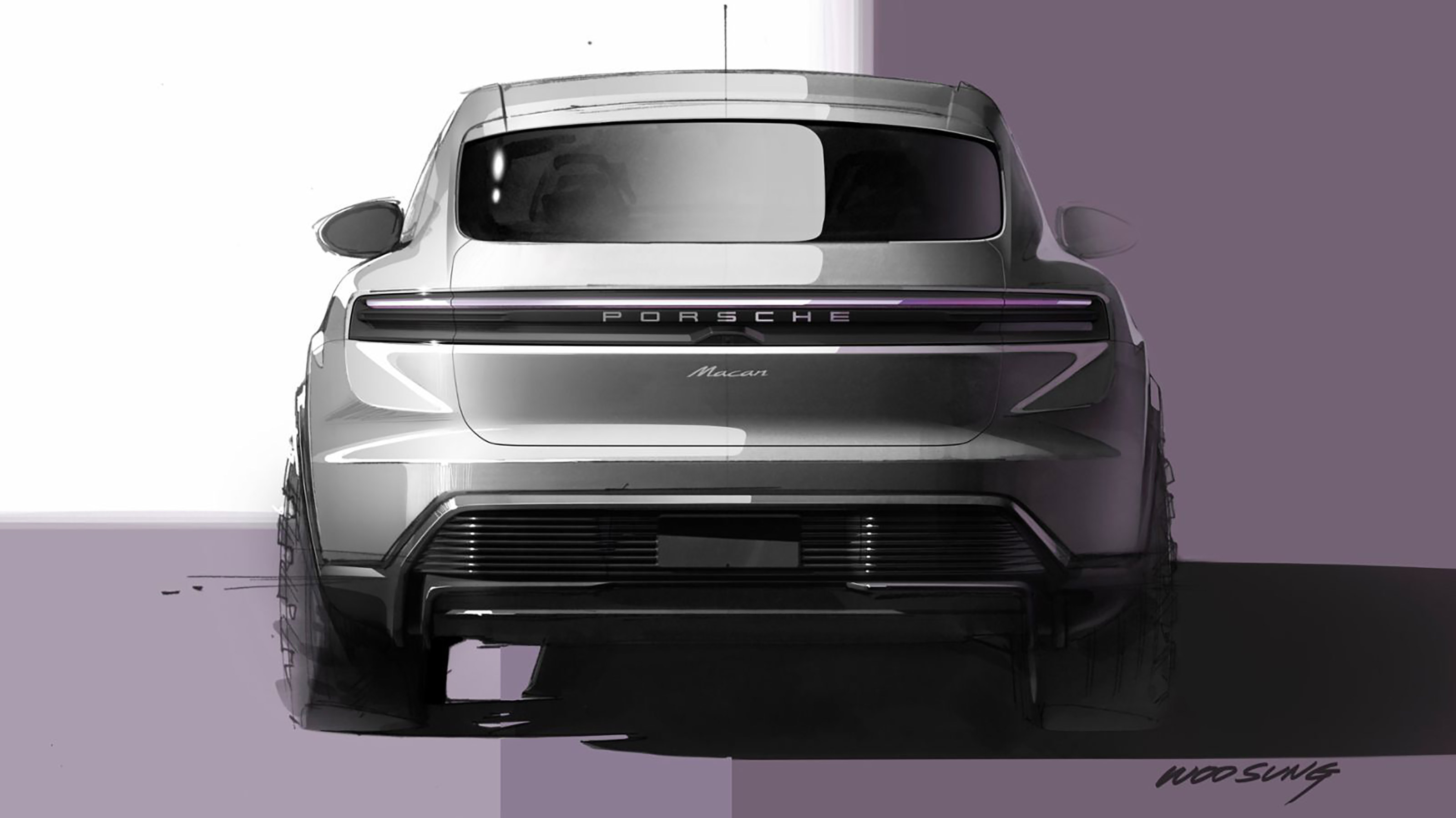 Porsche Macan EV 2024 teaser - rear