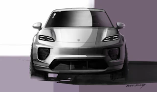 Porsche Macan EV 2024 teaser - front