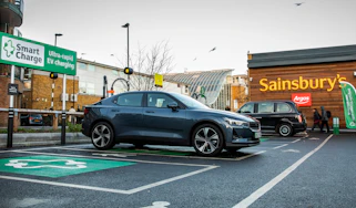 Polestar 2 and LEVC TX connected to Sainsburys EV chargers