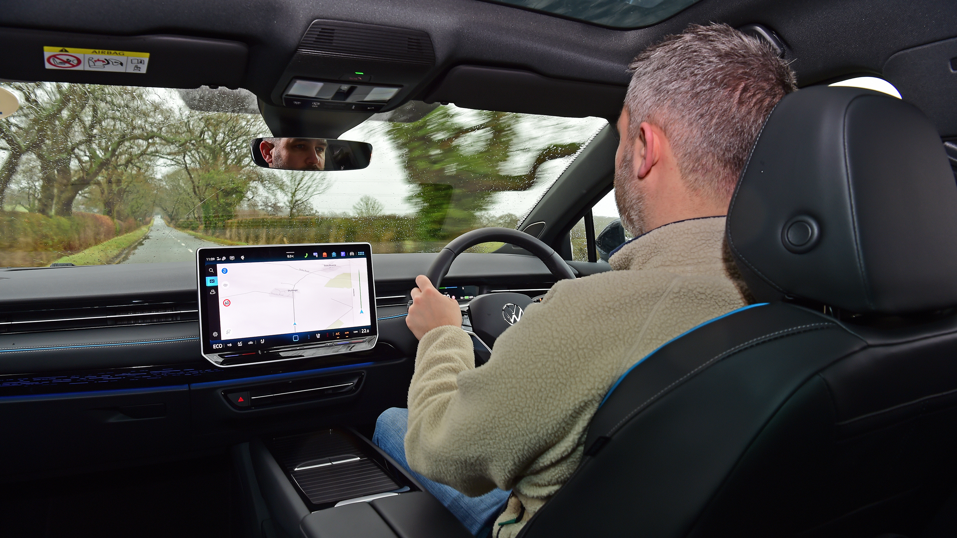 Auto Express deputy editor Richard Ingram driving the Volkswagen ID.7