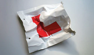 Crumpled up L-plate