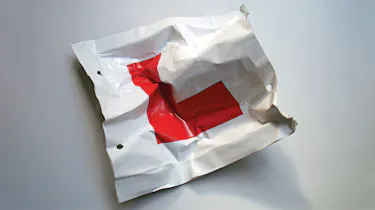 Crumpled up L-plate