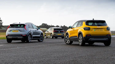 Jeep Avenger, Kia Niro EV and Volkswagen ID.3 - rear static