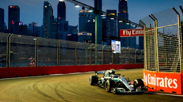 Mercedes F1 car cornering
