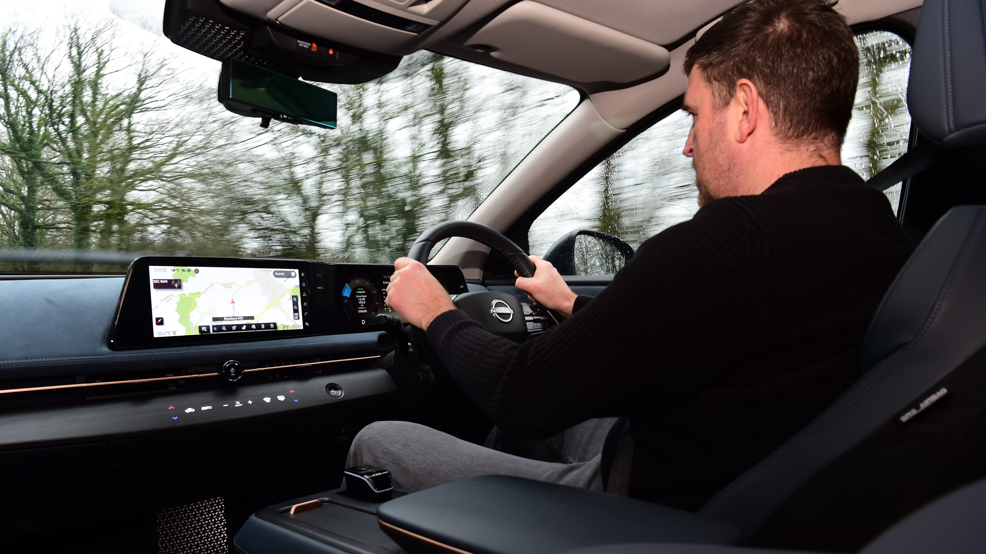 Steve Walker driving the Nissan Ariya