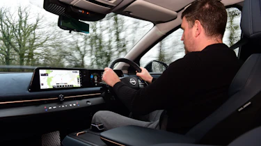 Steve Walker driving the Nissan Ariya