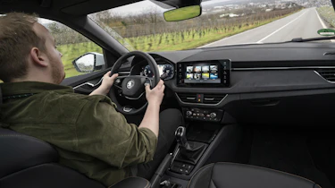 Ellis Hyde driving the Skoda Kamiq