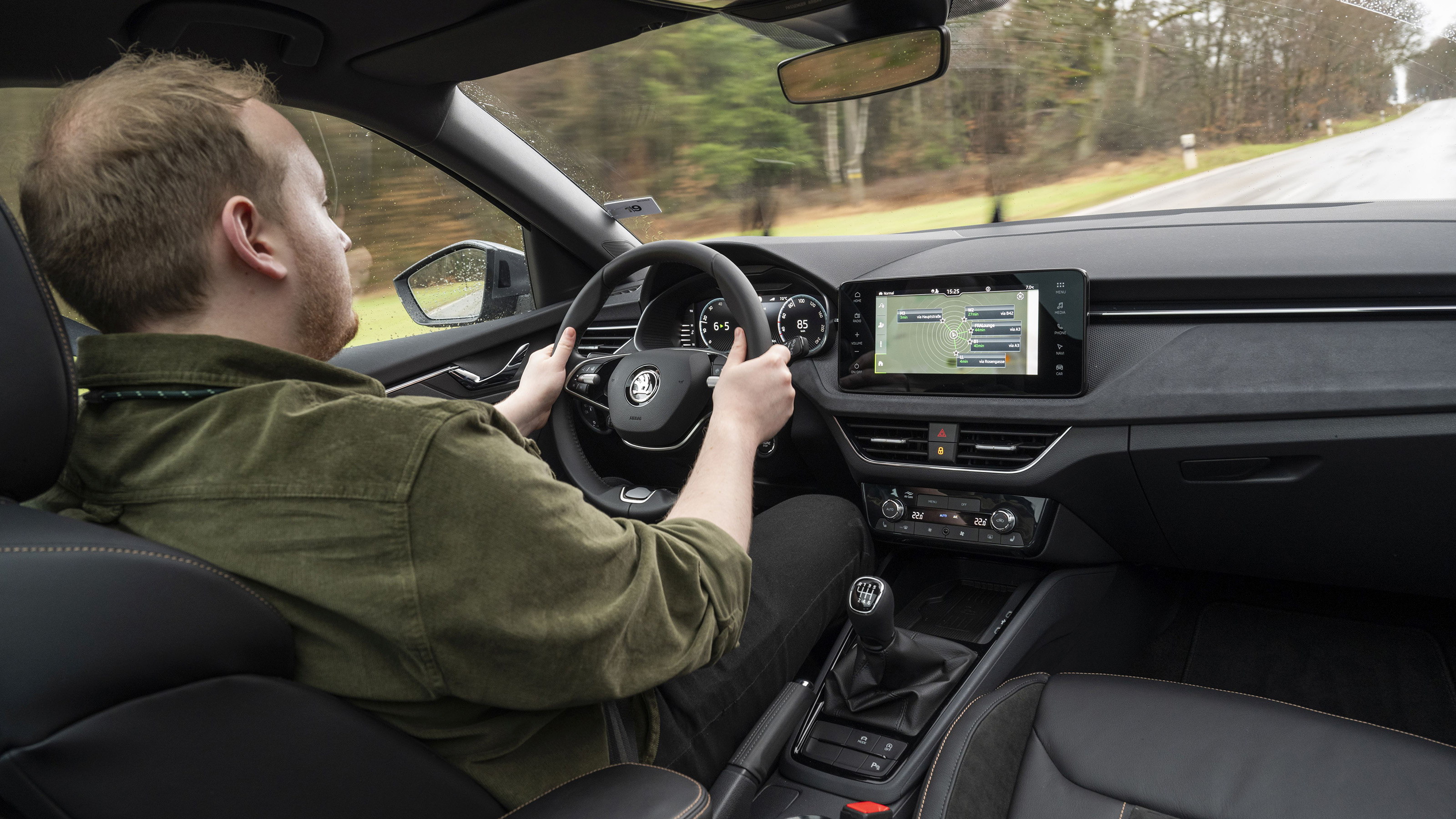 Ellis Hyde driving the Skoda Scala