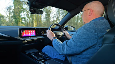 Kim Adams driving the Vauxhall Astra GSE PHEV