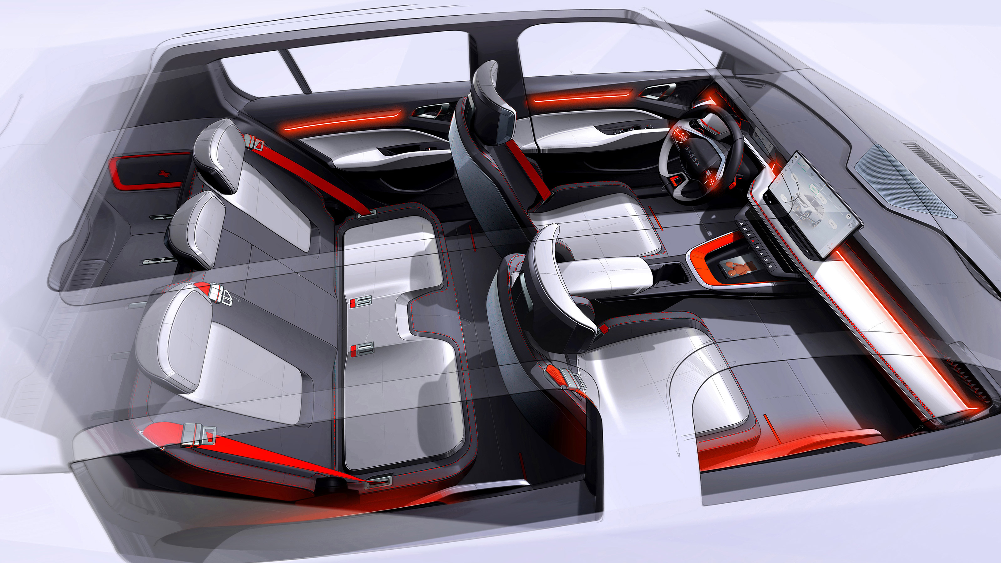 Skoda Epiq - seat layout sketch