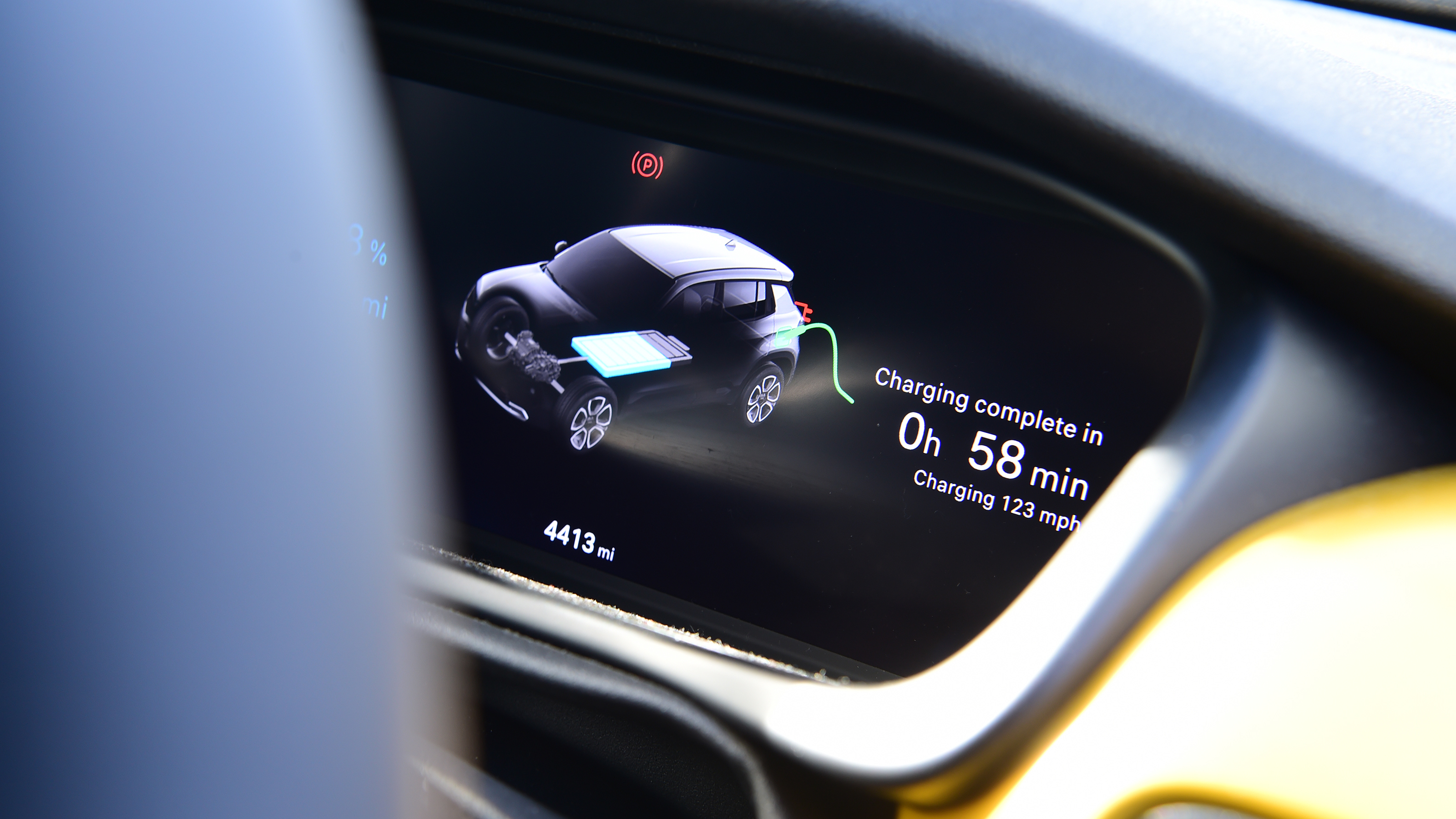 Jeep Avenger - dashboard screen displaying charging status