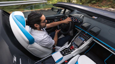 Jordan Katsianis driving the Lamborghini Huracan Evo Spyder