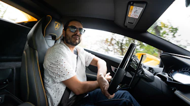 Jordan Katsianis driving the Lamborghini Huracan Tecnica