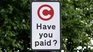 London Congestion Charge 'Have you paid?' roadsign