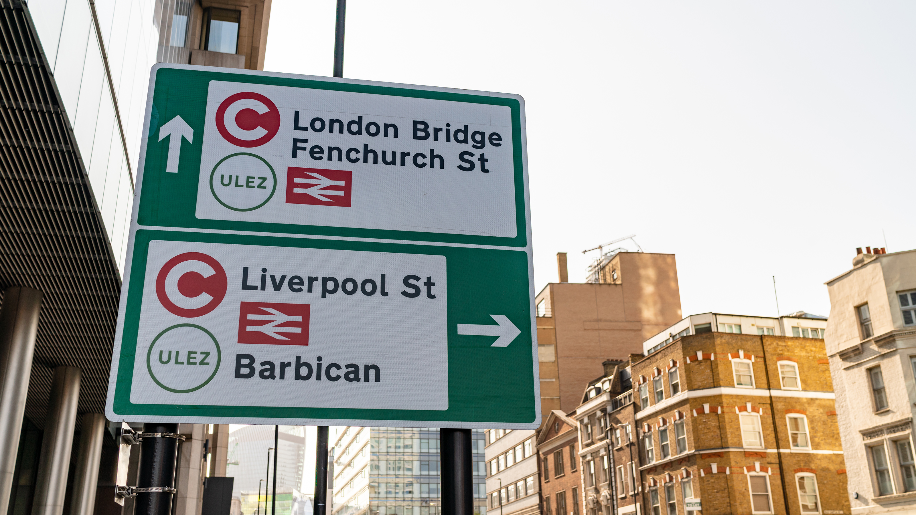 London directional road sign