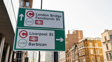 London directional road sign