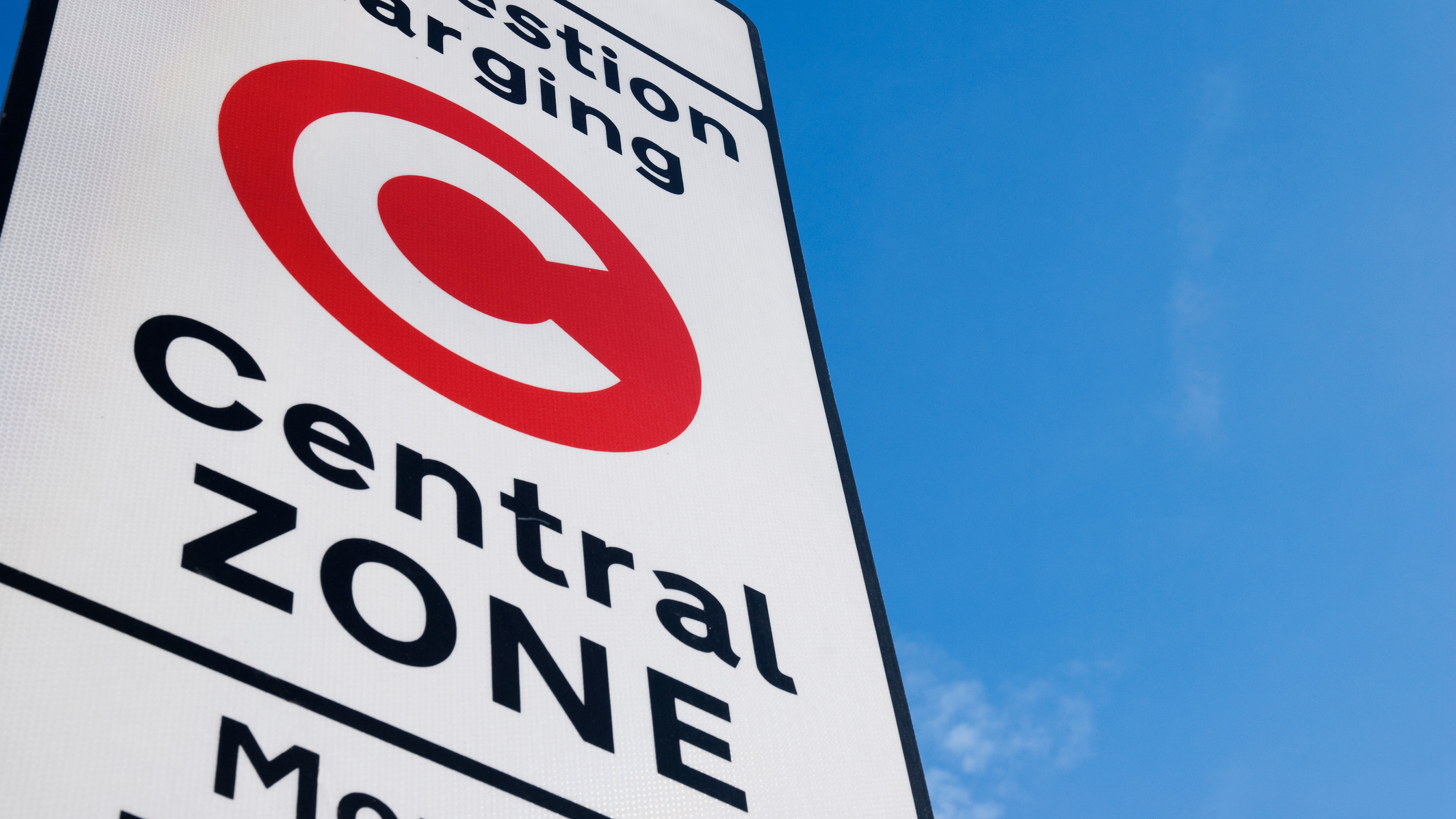 London congestion charge sign