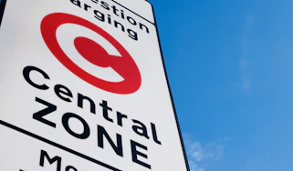 London congestion charge sign