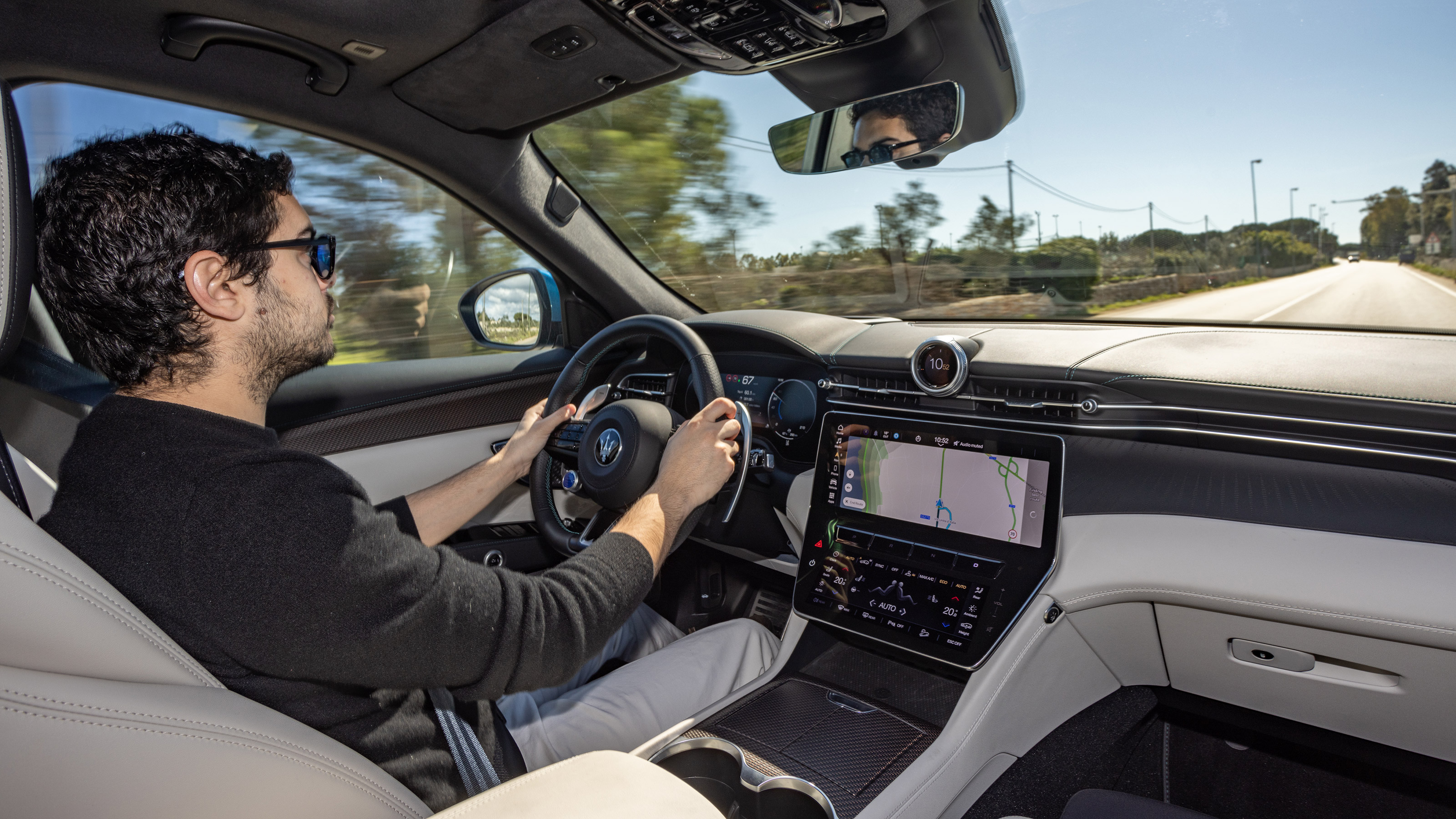 Jordan Katsianis driving the Maserati Grecale Folgore