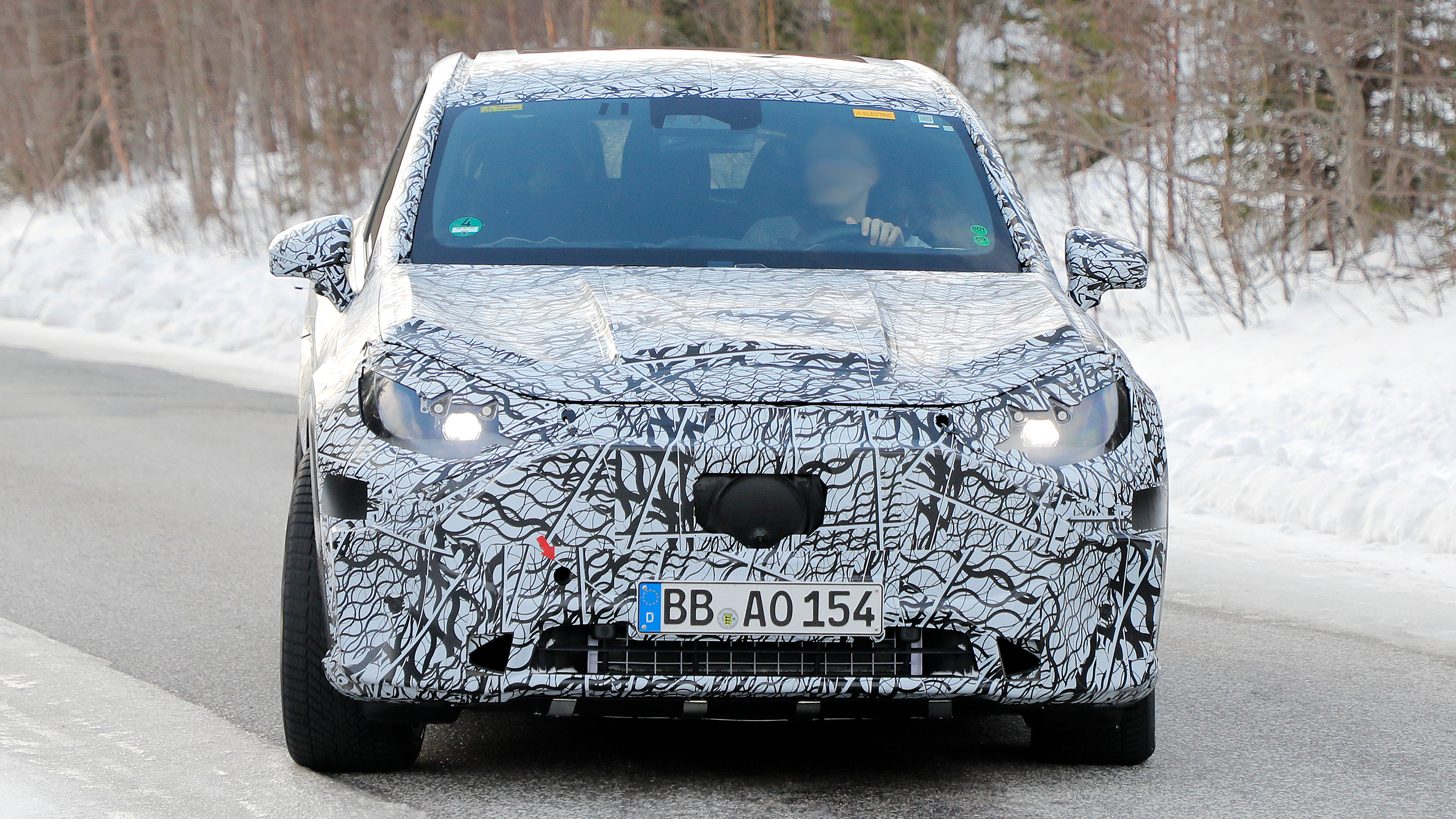 Mercedes EQC (camouflaged test car) - front