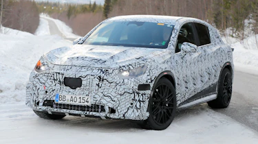 Mercedes EQC (camouflaged test car) - front cornering